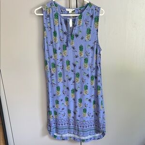 Beachlunchlounge Sleeveless Green and Blue Mini Sundress